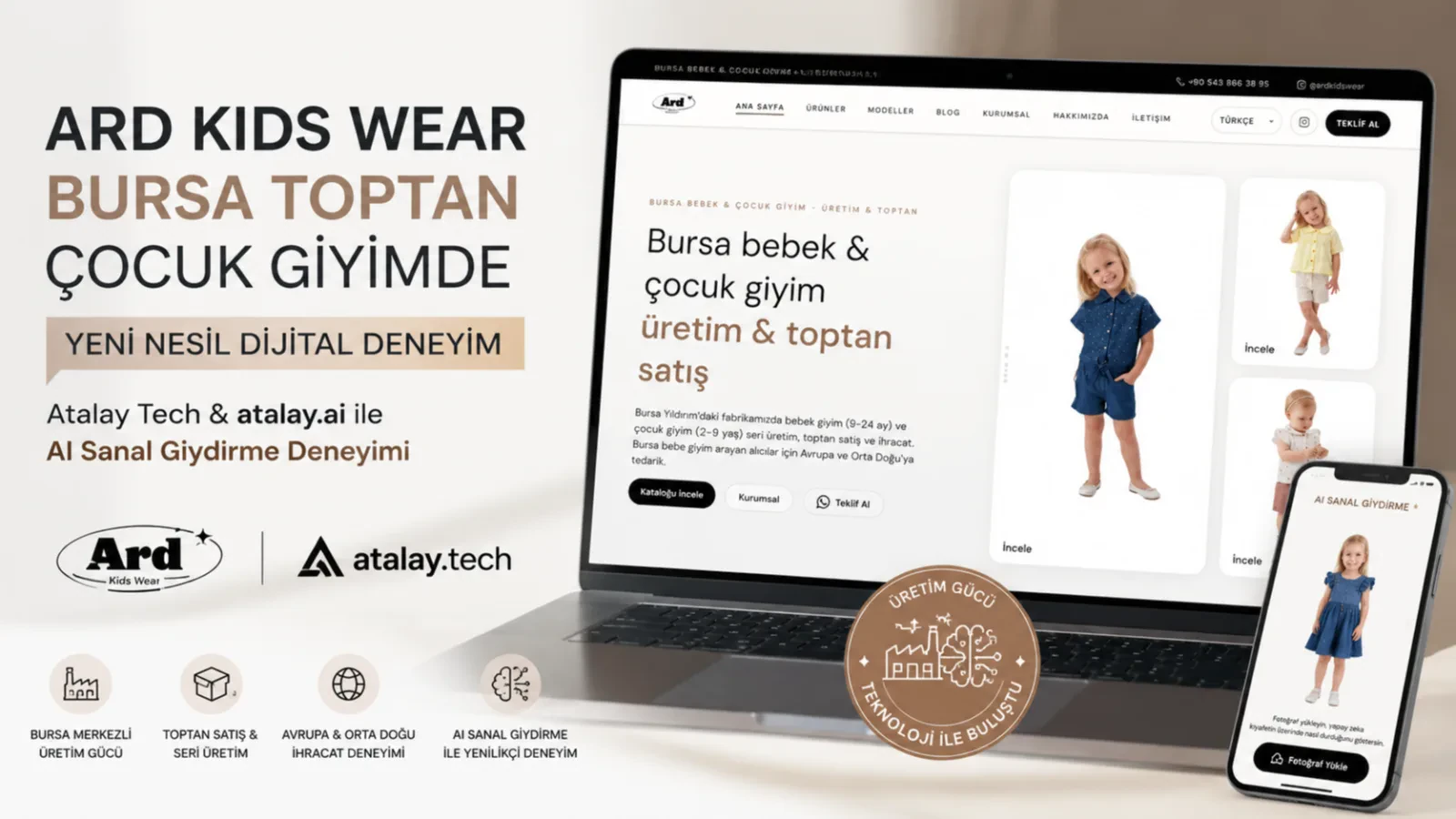 ARD Kids Wear: Bursa Toptan Çocuk Giyimde AI Sanal Giydirme Destekli Yeni Nesil Web Sitesi