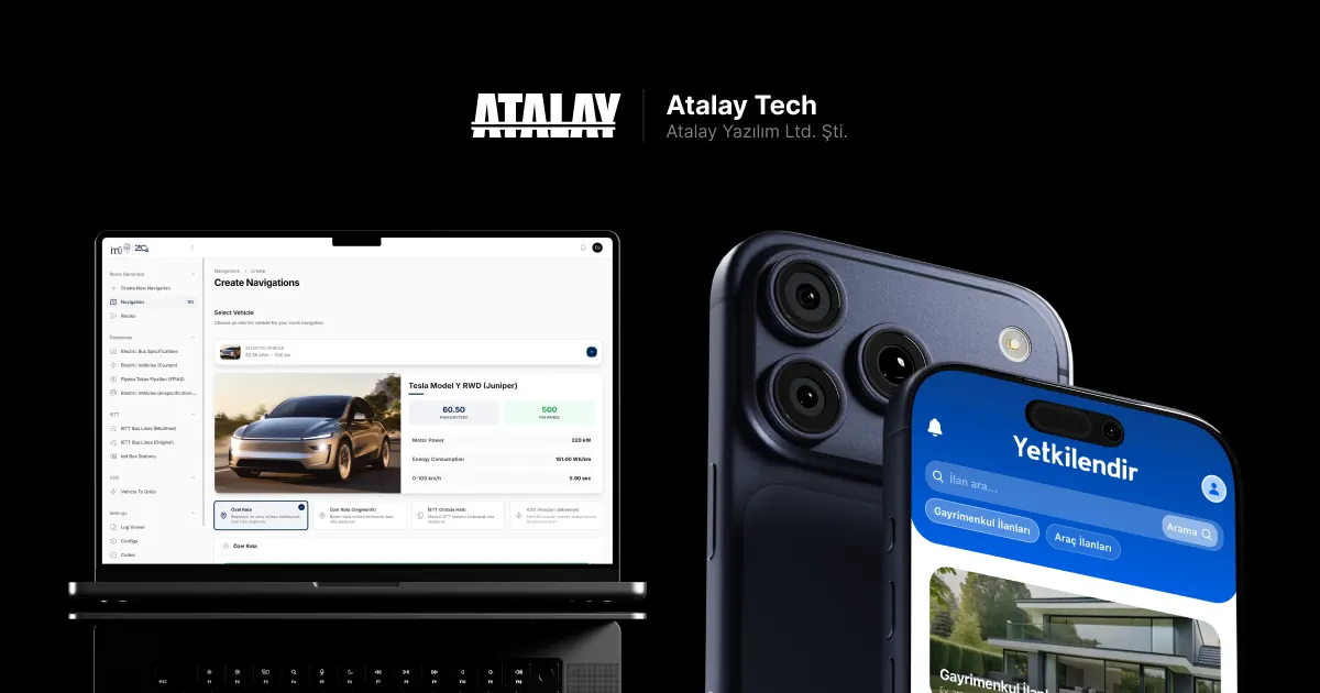 Atalay Tech web yönetim paneli ve mobil uygulama arayüzü