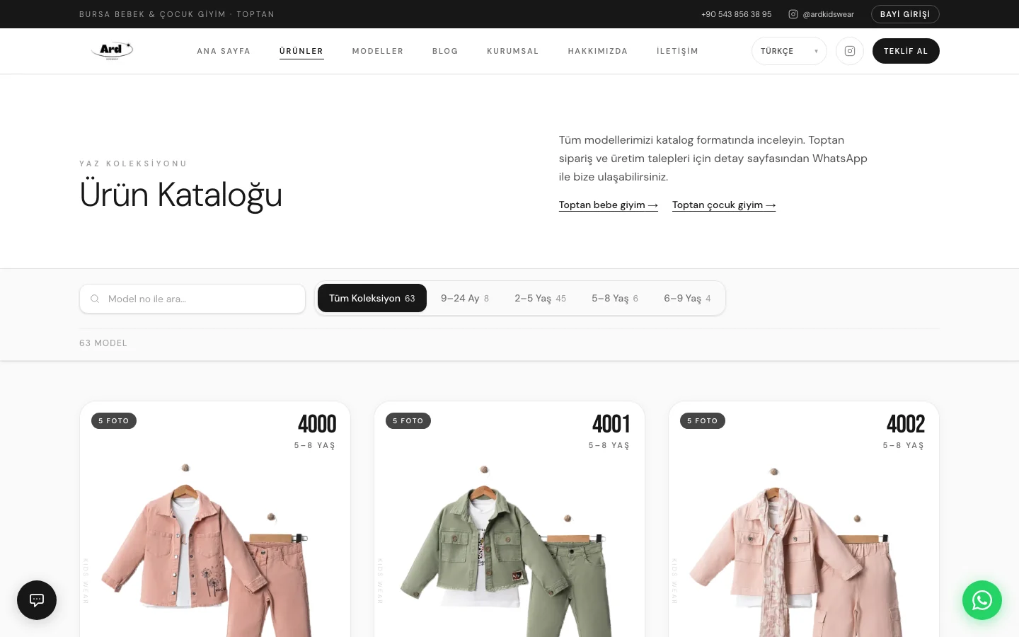 ardkidswear.com ürün kataloğu