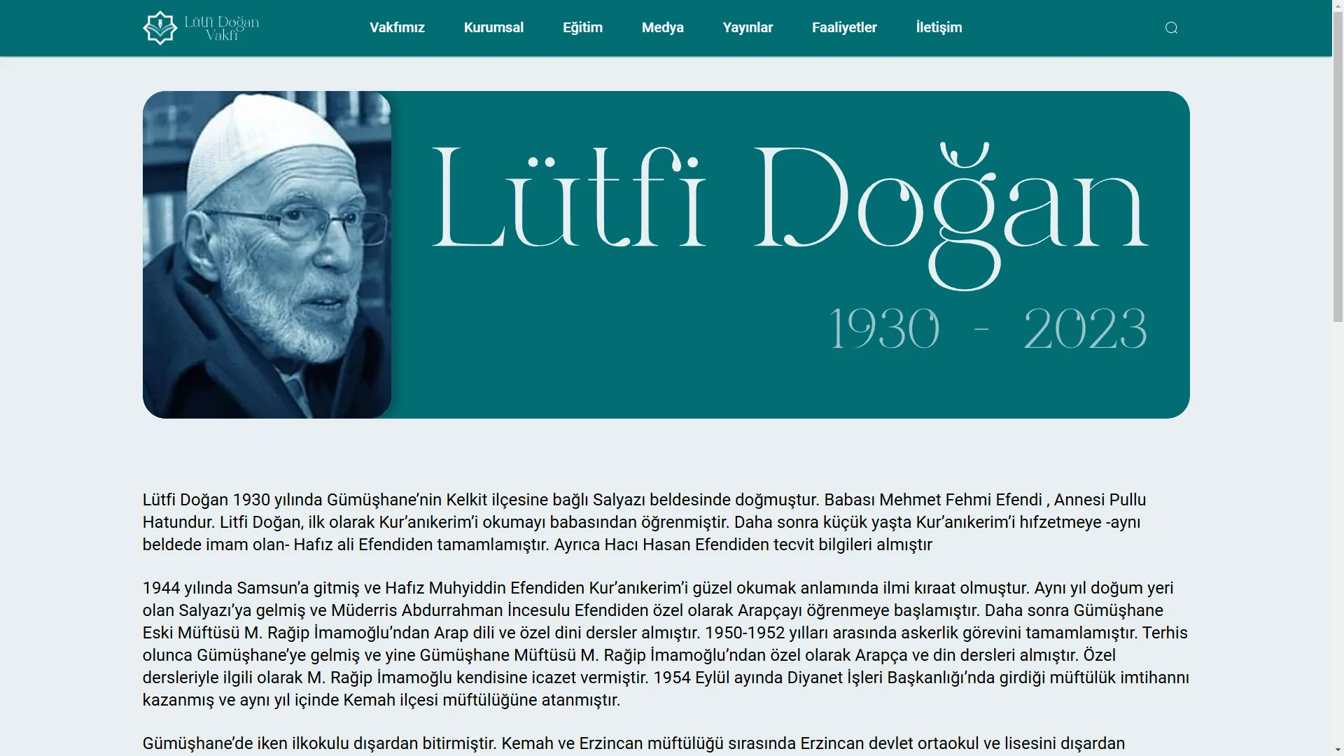 Lütfi Doğan ve İlim Vakfı screenshot