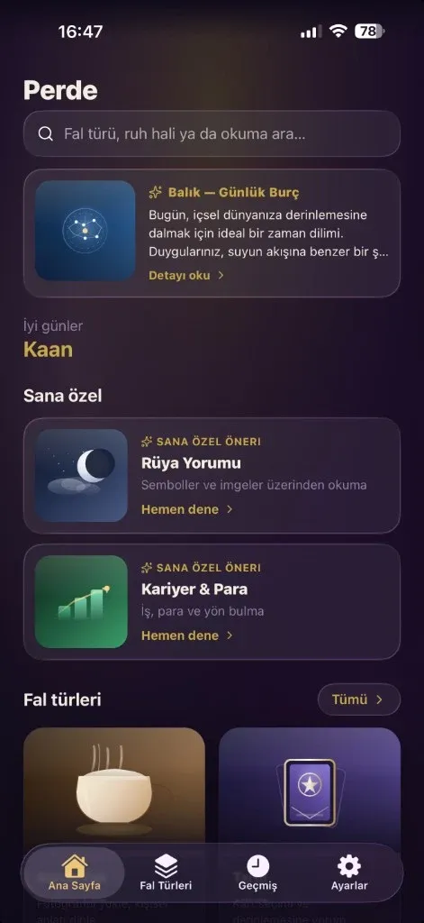 Perde: Kişisel İçgörü screenshot 1