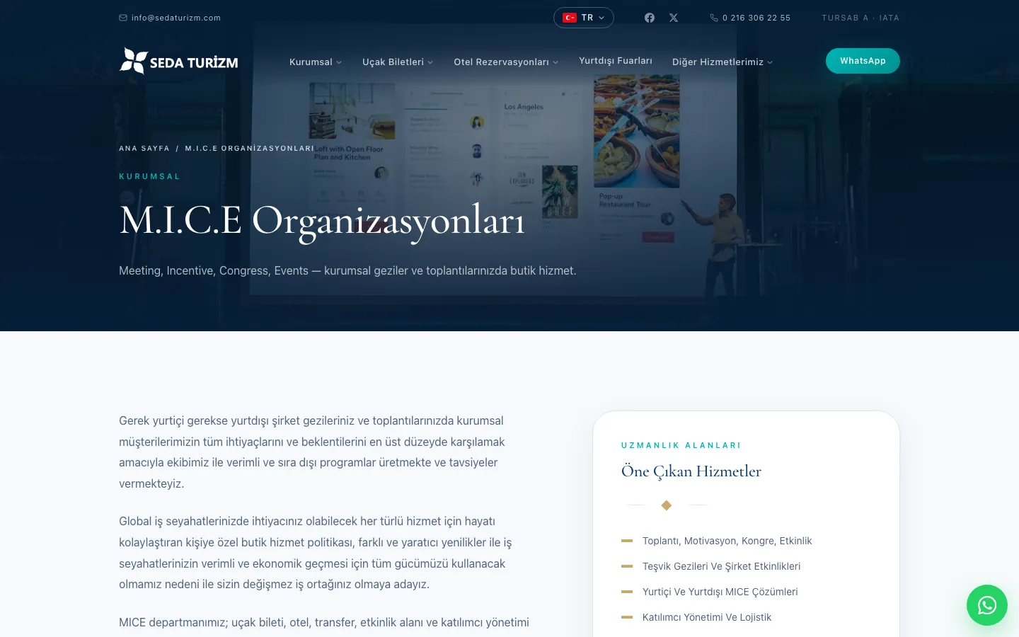 sedaturizm.com MICE sayfası