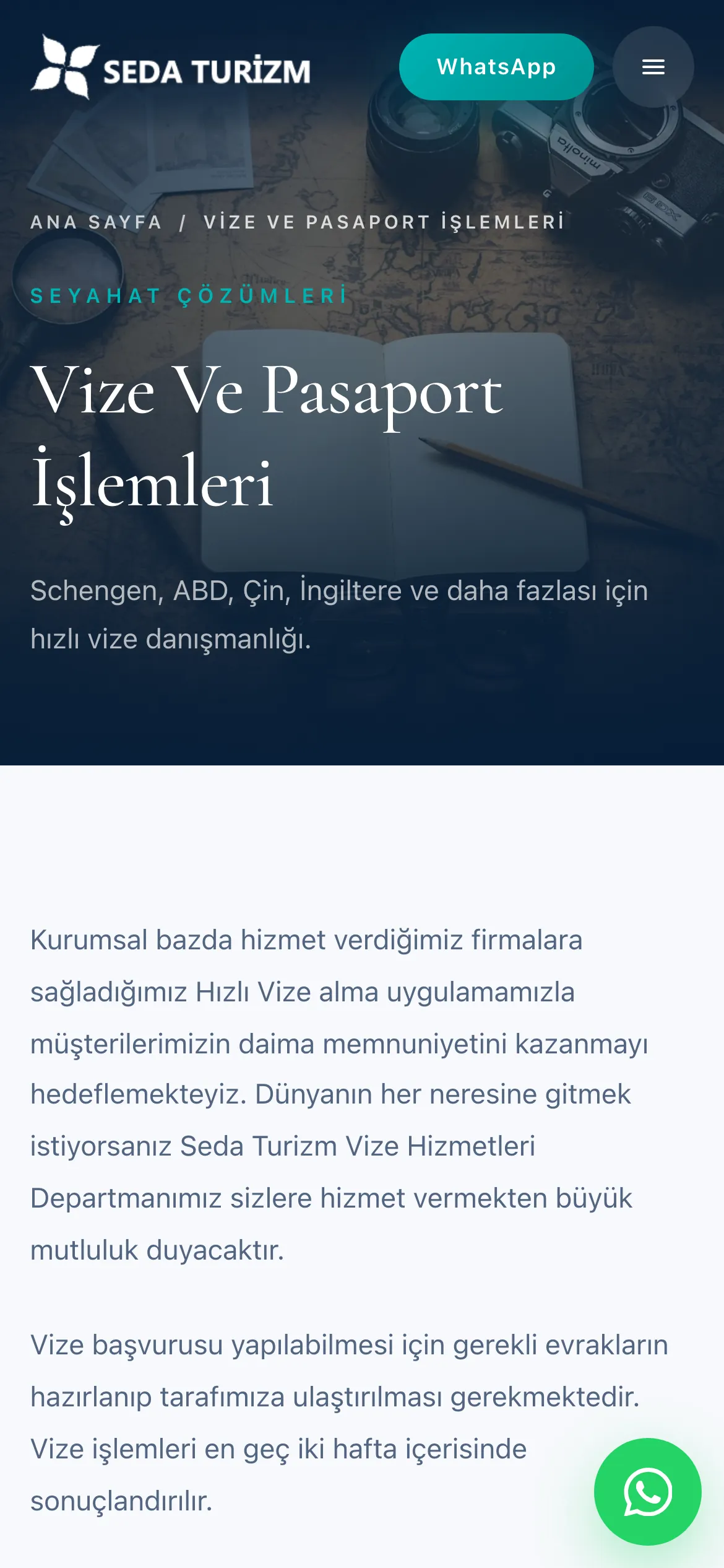 sedaturizm.com mobil vize sayfası