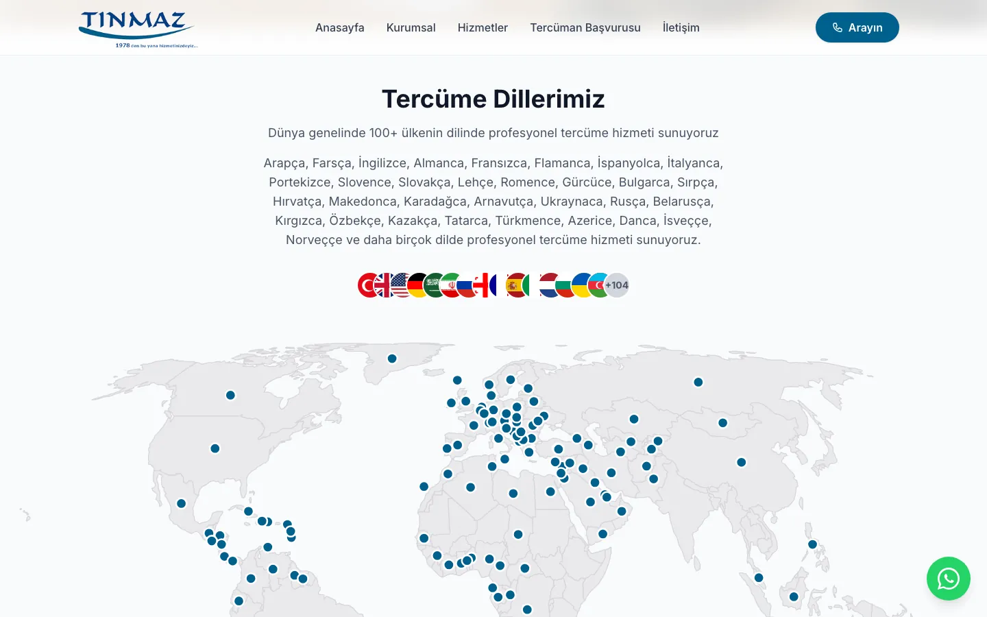 tinmaztercume.com tercüme dilleri bölümü