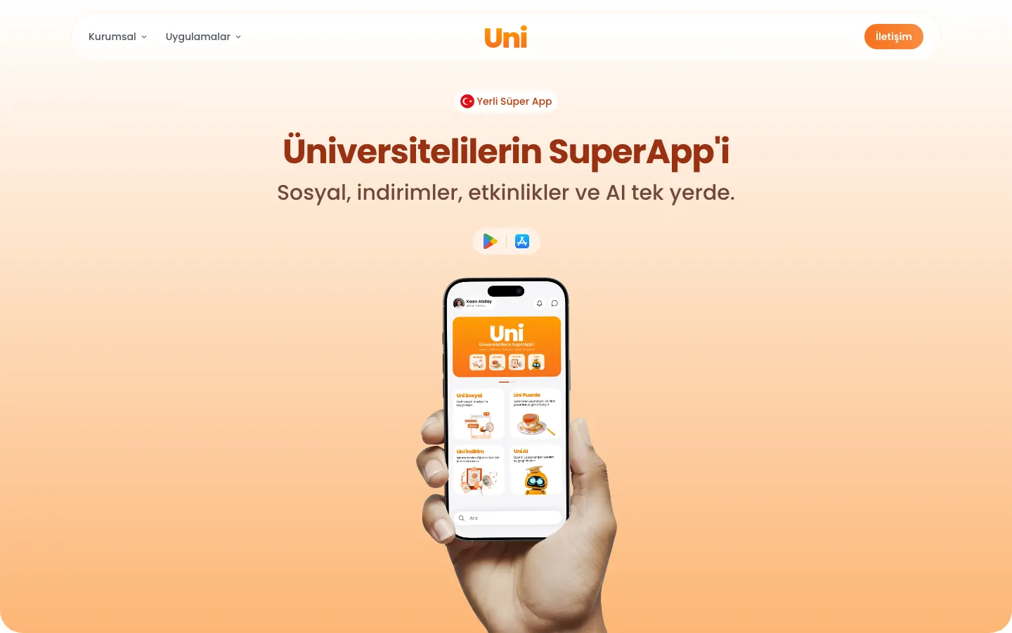 unisuperapp.com ana sayfası