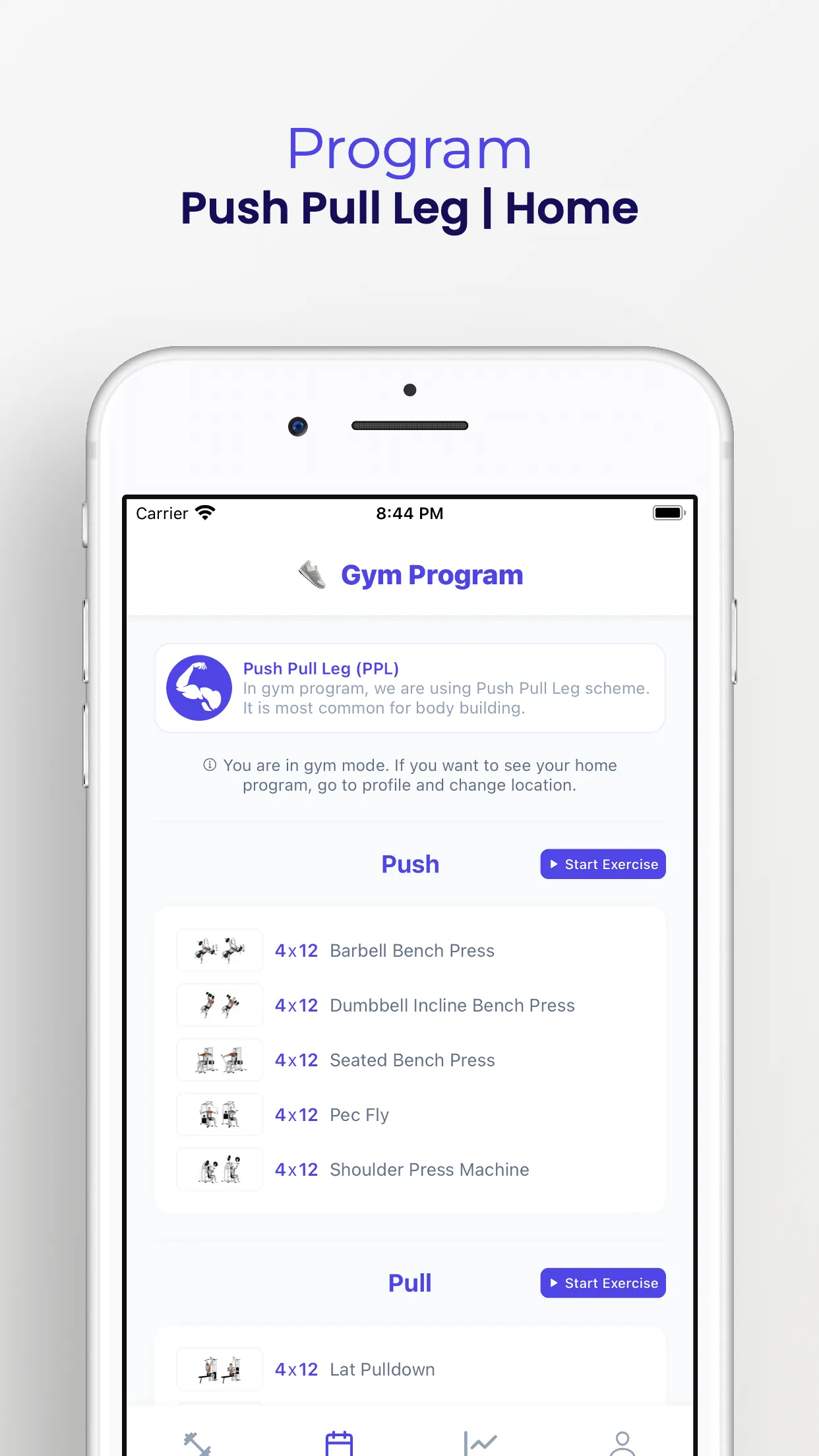 Workout Programmer program ekranı