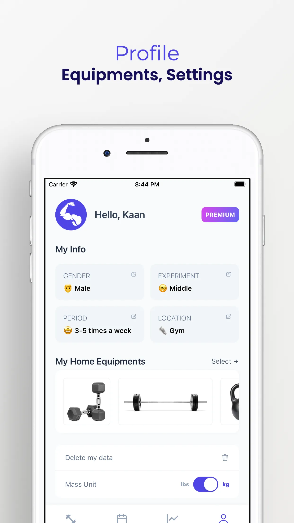 Workout Programmer profil ekranı