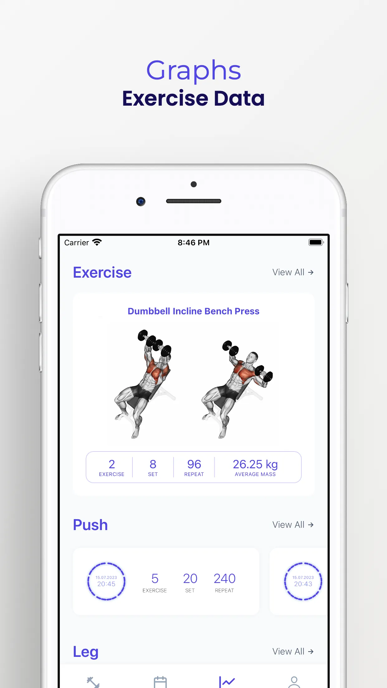 Workout Programmer ilerleme grafikleri